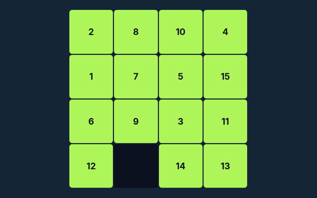 15 Puzzle game board