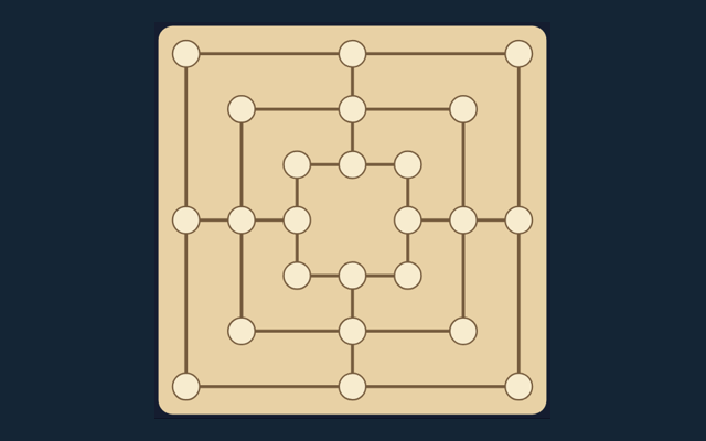 Nine Men's Morris game board